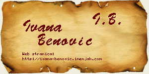 Ivana Benović vizit kartica